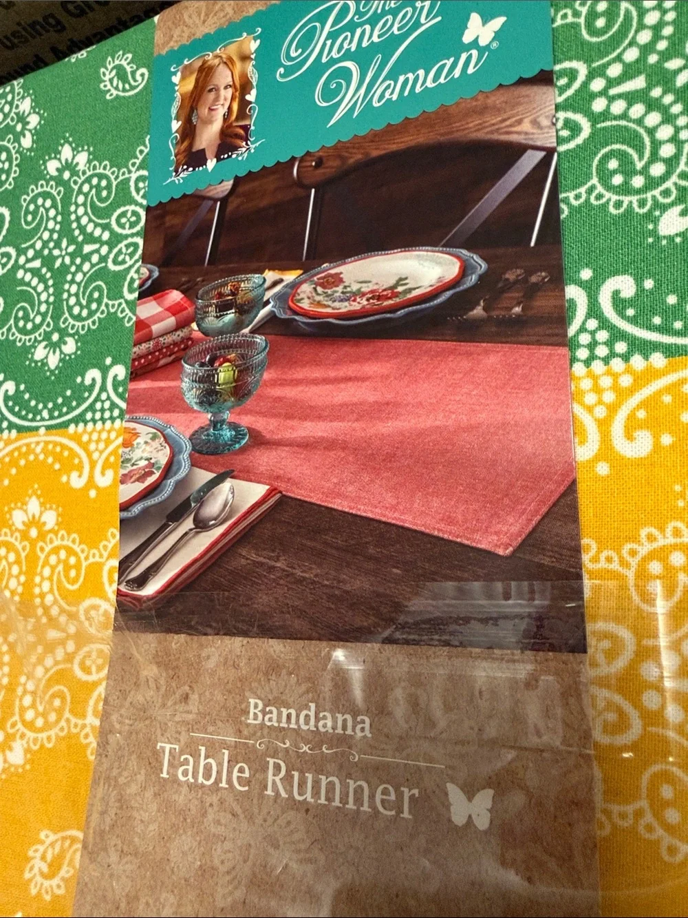 The Pioneer Woman table runner, bandanna pattern. NWT